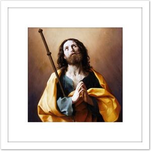 Artery8 Reni Saint James Greater Painting 8X8 Inch Square Wooden Framed Wall Art Print Picture with Mount in White White Artery8 Reni Saint James Greater Painting 8X8 Inch Square Wooden Framed Wall Art Print Picture with Mount in White White