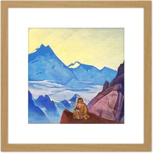 Artery8 Roerich Milarepa One Who Hearkened Landscape Painting 8X8 Inch Square Wooden Framed Wall Art Print Picture with Mount in Light Oak Light Oak Artery8 Roerich Milarepa One Who Hearkened Landscape Painting 8X8 Inch Square Wooden Framed Wall Art Print Picture with Mount in Light Oak Light Oak