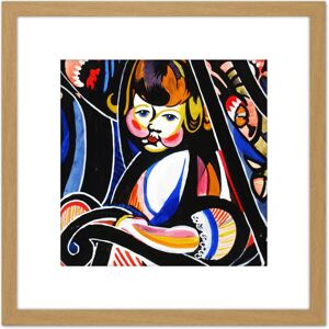 Artery8 Sayen Child In Rocker Modernist Abstract Painting 8X8 Inch Square Wooden Framed Wall Art Print Picture with Mount in Light Oak Light Oak Artery8 Sayen Child In Rocker Modernist Abstract Painting 8X8 Inch Square Wooden Framed Wall Art Print Picture with Mount in Light Oak Light Oak