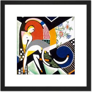 Artery8 Sayen Thundershower Modernist Abstract Painting 8X8 Inch Square Wooden Framed Wall Art Print Picture with Mount in Black Black Artery8 Sayen Thundershower Modernist Abstract Painting 8X8 Inch Square Wooden Framed Wall Art Print Picture with Mount in Black Black