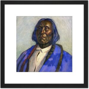 Artery8 Sharp Red Cloud Native American Sioux Painting 8X8 Inch Square Wooden Framed Wall Art Print Picture with Mount in Black Black Artery8 Sharp Red Cloud Native American Sioux Painting 8X8 Inch Square Wooden Framed Wall Art Print Picture with Mount in Black Black