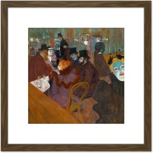 Artery8 Toulouse-lautrec At Moulin Rouge Painting 8X8 Inch Square Wooden Framed Wall Art Print Picture with Mount in Brown Brown Artery8 Toulouse-lautrec At Moulin Rouge Painting 8X8 Inch Square Wooden Framed Wall Art Print Picture with Mount in Brown Brown
