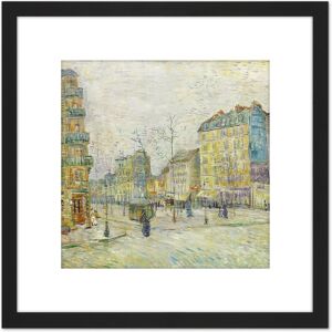 Artery8 Vincent Van Gogh Boulevard De Clichy 8X8 Inch Square Wooden Framed Wall Art Print Picture with Mount in Black Black Artery8 Vincent Van Gogh Boulevard De Clichy 8X8 Inch Square Wooden Framed Wall Art Print Picture with Mount in Black Black