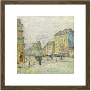Artery8 Vincent Van Gogh Boulevard De Clichy 8X8 Inch Square Wooden Framed Wall Art Print Picture with Mount in Brown Brown Artery8 Vincent Van Gogh Boulevard De Clichy 8X8 Inch Square Wooden Framed Wall Art Print Picture with Mount in Brown Brown