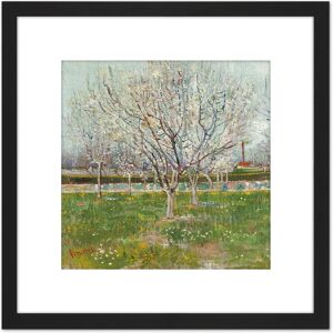 Artery8 Vincent Van Gogh Orchard In Blossom Plum Trees 8X8 Inch Square Wooden Framed Wall Art Print Picture with Mount in Black Black Artery8 Vincent Van Gogh Orchard In Blossom Plum Trees 8X8 Inch Square Wooden Framed Wall Art Print Picture with Mount in Black Black