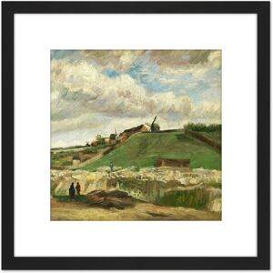 Artery8 Vincent Van Gogh The Hill Of Montmartre With Stone Quarry 8X8 Inch Square Wooden Framed Wall Art Print Picture with Mount in Black Black Artery8 Vincent Van Gogh The Hill Of Montmartre With Stone Quarry 8X8 Inch Square Wooden Framed Wall Art Print Picture with Mount in Black Black