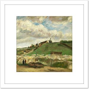 Artery8 Vincent Van Gogh The Hill Of Montmartre With Stone Quarry 8X8 Inch Square Wooden Framed Wall Art Print Picture with Mount in White White Artery8 Vincent Van Gogh The Hill Of Montmartre With Stone Quarry 8X8 Inch Square Wooden Framed Wall Art Print Picture with Mount in White White