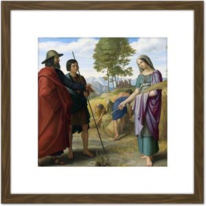 Artery8 Von Carolsfeld Ruth Boaz Field Biblical Painting 8X8 Inch Square Wooden Framed Wall Art Print Picture with Mount in Brown Brown Artery8 Von Carolsfeld Ruth Boaz Field Biblical Painting 8X8 Inch Square Wooden Framed Wall Art Print Picture with Mount in Brown Brown