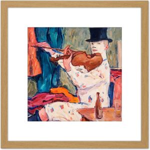 Artery8 Von Hennigs Clown Playing Violin Painting 8X8 Inch Square Wooden Framed Wall Art Print Picture with Mount in Light Oak Light Oak Artery8 Von Hennigs Clown Playing Violin Painting 8X8 Inch Square Wooden Framed Wall Art Print Picture with Mount in Light Oak Light Oak