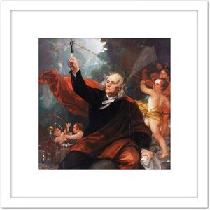 Artery8 West Franklin Drawing Electricity Sky Painting 8X8 Inch Square Wooden Framed Wall Art Print Picture with Mount in White White Artery8 West Franklin Drawing Electricity Sky Painting 8X8 Inch Square Wooden Framed Wall Art Print Picture with Mount in White White