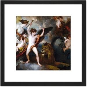 Artery8 West Power Love Three Elements Painting 8X8 Inch Square Wooden Framed Wall Art Print Picture with Mount in Black Black Artery8 West Power Love Three Elements Painting 8X8 Inch Square Wooden Framed Wall Art Print Picture with Mount in Black Black