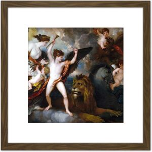 Artery8 West Power Love Three Elements Painting 8X8 Inch Square Wooden Framed Wall Art Print Picture with Mount in Brown Brown Artery8 West Power Love Three Elements Painting 8X8 Inch Square Wooden Framed Wall Art Print Picture with Mount in Brown Brown