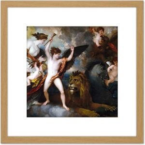 Artery8 West Power Love Three Elements Painting 8X8 Inch Square Wooden Framed Wall Art Print Picture with Mount in Light Oak Light Oak Artery8 West Power Love Three Elements Painting 8X8 Inch Square Wooden Framed Wall Art Print Picture with Mount in Light Oak Light Oak