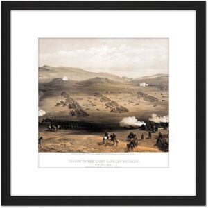 Artery8 Simpson Crimean War Charge Light Brigade Balaklava 8X8 Inch Square Wooden Framed Wall Art Print Picture with Mount in Black Black Artery8 Simpson Crimean War Charge Light Brigade Balaklava 8X8 Inch Square Wooden Framed Wall Art Print Picture with Mount in Black Black