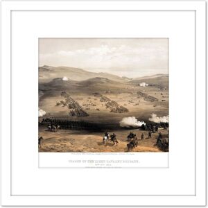 Artery8 Simpson Crimean War Charge Light Brigade Balaklava 8X8 Inch Square Wooden Framed Wall Art Print Picture with Mount in White White Artery8 Simpson Crimean War Charge Light Brigade Balaklava 8X8 Inch Square Wooden Framed Wall Art Print Picture with Mount in White White