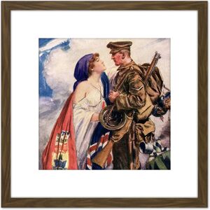 Artery8 Simpson Your Motherland Soldier Kiss Canada 8X8 Inch Square Wooden Framed Wall Art Print Picture with Mount in Brown Brown Artery8 Simpson Your Motherland Soldier Kiss Canada 8X8 Inch Square Wooden Framed Wall Art Print Picture with Mount in Brown Brown