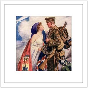 Artery8 Simpson Your Motherland Soldier Kiss Canada 8X8 Inch Square Wooden Framed Wall Art Print Picture with Mount in White White Artery8 Simpson Your Motherland Soldier Kiss Canada 8X8 Inch Square Wooden Framed Wall Art Print Picture with Mount in White White