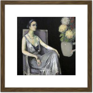 Artery8 Van Dongen Sphinx Renee Maha Chrysanthemum Painting 8X8 Inch Square Wooden Framed Wall Art Print Picture with Mount in Brown Brown Artery8 Van Dongen Sphinx Renee Maha Chrysanthemum Painting 8X8 Inch Square Wooden Framed Wall Art Print Picture with Mount in Brown Brown