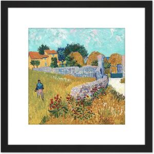 Artery8 Van Gogh Farmhouse Provence 1888 Painting 8X8 Inch Square Wooden Framed Wall Art Print Picture with Mount in Black Black Artery8 Van Gogh Farmhouse Provence 1888 Painting 8X8 Inch Square Wooden Framed Wall Art Print Picture with Mount in Black Black