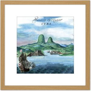Artery8 Vingboons Havana Cuba 1639 Landscape Painting 8X8 Inch Square Wooden Framed Wall Art Print Picture with Mount in Light Oak Light Oak Artery8 Vingboons Havana Cuba 1639 Landscape Painting 8X8 Inch Square Wooden Framed Wall Art Print Picture with Mount in Light Oak Light Oak
