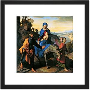 Artery8 Von Carolsfeld Flightto Egypt Biblical Painting 8X8 Inch Square Wooden Framed Wall Art Print Picture with Mount in Black Black Artery8 Von Carolsfeld Flightto Egypt Biblical Painting 8X8 Inch Square Wooden Framed Wall Art Print Picture with Mount in Black Black