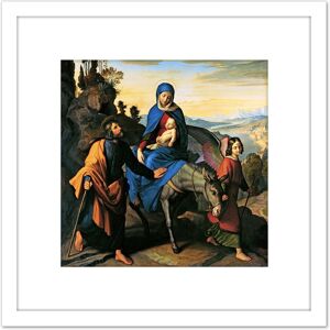 Artery8 Von Carolsfeld Flightto Egypt Biblical Painting 8X8 Inch Square Wooden Framed Wall Art Print Picture with Mount in White White Artery8 Von Carolsfeld Flightto Egypt Biblical Painting 8X8 Inch Square Wooden Framed Wall Art Print Picture with Mount in White White