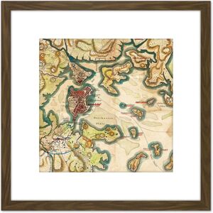 Artery8 Wayne 1806 Map Boston Ma Environs War Seige 8X8 Inch Square Wooden Framed Wall Art Print Picture with Mount in Brown Brown Artery8 Wayne 1806 Map Boston Ma Environs War Seige 8X8 Inch Square Wooden Framed Wall Art Print Picture with Mount in Brown Brown