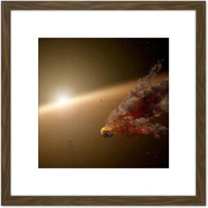 Artery8 Space NASA Asteroid Collision Star Planet Illustration 8X8 Inch Square Wooden Framed Wall Art Print Picture with Mount in Brown Brown Artery8 Space NASA Asteroid Collision Star Planet Illustration 8X8 Inch Square Wooden Framed Wall Art Print Picture with Mount in Brown Brown