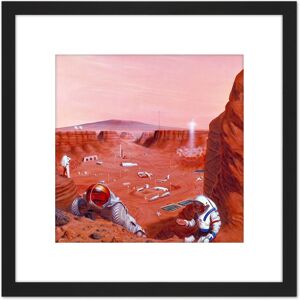 Artery8 Space NASA Exploring Surface Mars Concept Illustration 8X8 Inch Square Wooden Framed Wall Art Print Picture with Mount in Black Black Artery8 Space NASA Exploring Surface Mars Concept Illustration 8X8 Inch Square Wooden Framed Wall Art Print Picture with Mount in Black Black