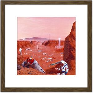 Artery8 Space NASA Exploring Surface Mars Concept Illustration 8X8 Inch Square Wooden Framed Wall Art Print Picture with Mount in Brown Brown Artery8 Space NASA Exploring Surface Mars Concept Illustration 8X8 Inch Square Wooden Framed Wall Art Print Picture with Mount in Brown Brown