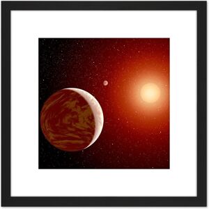 Artery8 Space NASA Planets Around Red Star Concept Illustration 8X8 Inch Square Wooden Framed Wall Art Print Picture with Mount in Black Black Artery8 Space NASA Planets Around Red Star Concept Illustration 8X8 Inch Square Wooden Framed Wall Art Print Picture with Mount in Black Black