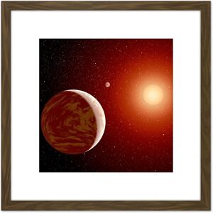 Artery8 Space NASA Planets Around Red Star Concept Illustration 8X8 Inch Square Wooden Framed Wall Art Print Picture with Mount in Brown Brown Artery8 Space NASA Planets Around Red Star Concept Illustration 8X8 Inch Square Wooden Framed Wall Art Print Picture with Mount in Brown Brown