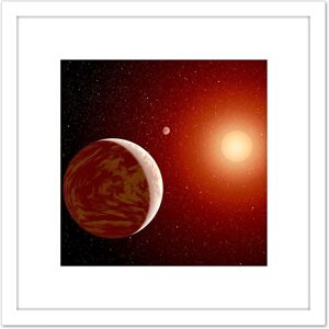 Artery8 Space NASA Planets Around Red Star Concept Illustration 8X8 Inch Square Wooden Framed Wall Art Print Picture with Mount in White White Artery8 Space NASA Planets Around Red Star Concept Illustration 8X8 Inch Square Wooden Framed Wall Art Print Picture with Mount in White White