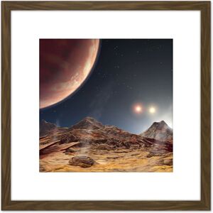 Artery8 Space NASA Triple Star System HD188753 Sunset Concept 8X8 Inch Square Wooden Framed Wall Art Print Picture with Mount in Brown Brown Artery8 Space NASA Triple Star System HD188753 Sunset Concept 8X8 Inch Square Wooden Framed Wall Art Print Picture with Mount in Brown Brown