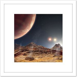 Artery8 Space NASA Triple Star System HD188753 Sunset Concept 8X8 Inch Square Wooden Framed Wall Art Print Picture with Mount in White White Artery8 Space NASA Triple Star System HD188753 Sunset Concept 8X8 Inch Square Wooden Framed Wall Art Print Picture with Mount in White White