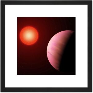 Artery8 Space Reddy NASA K2-288Bb Planet Illustration 8X8 Inch Square Wooden Framed Wall Art Print Picture with Mount in Black Black Artery8 Space Reddy NASA K2-288Bb Planet Illustration 8X8 Inch Square Wooden Framed Wall Art Print Picture with Mount in Black Black