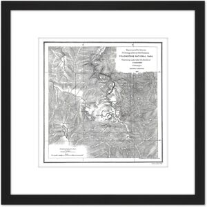 Artery8 Hayden 1871 Yellowstone National Park USA Map 8X8 Inch Square Wooden Framed Wall Art Print Picture with Mount in Black Black Artery8 Hayden 1871 Yellowstone National Park USA Map 8X8 Inch Square Wooden Framed Wall Art Print Picture with Mount in Black Black