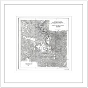 Artery8 Hayden 1871 Yellowstone National Park USA Map 8X8 Inch Square Wooden Framed Wall Art Print Picture with Mount in White White Artery8 Hayden 1871 Yellowstone National Park USA Map 8X8 Inch Square Wooden Framed Wall Art Print Picture with Mount in White White