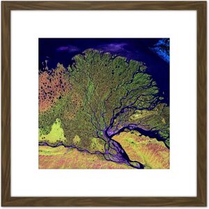 Artery8 Landsat Satellite Lena River Delta Photo 8X8 Inch Square Wooden Framed Wall Art Print Picture with Mount in Brown Brown Artery8 Landsat Satellite Lena River Delta Photo 8X8 Inch Square Wooden Framed Wall Art Print Picture with Mount in Brown Brown