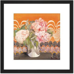 Artery8 Rennie Mackintosh Peonies Flowers Vase Painting 8X8 Inch Square Wooden Framed Wall Art Print Picture with Mount in Black Black Artery8 Rennie Mackintosh Peonies Flowers Vase Painting 8X8 Inch Square Wooden Framed Wall Art Print Picture with Mount in Black Black