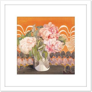 Artery8 Rennie Mackintosh Peonies Flowers Vase Painting 8X8 Inch Square Wooden Framed Wall Art Print Picture with Mount in White White Artery8 Rennie Mackintosh Peonies Flowers Vase Painting 8X8 Inch Square Wooden Framed Wall Art Print Picture with Mount in White White