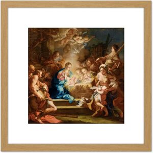 Artery8 Conca Adoration Shepherds Biblical Nativity Painting 8X8 Inch Square Wooden Framed Wall Art Print Picture with Mount in Light Oak Light Oak Artery8 Conca Adoration Shepherds Biblical Nativity Painting 8X8 Inch Square Wooden Framed Wall Art Print Picture with Mount in Light Oak Light Oak