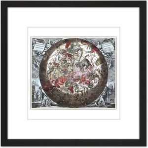 Artery8 Map Keller 1708 Hemisphere Star Constellations World 8X8 Inch Square Wooden Framed Wall Art Print Picture with Mount in Black Black Artery8 Map Keller 1708 Hemisphere Star Constellations World 8X8 Inch Square Wooden Framed Wall Art Print Picture with Mount in Black Black