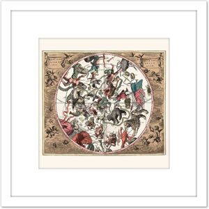 Artery8 Map Keller 1708 Star Constellations Space Pictorial 8X8 Inch Square Wooden Framed Wall Art Print Picture with Mount in White White Artery8 Map Keller 1708 Star Constellations Space Pictorial 8X8 Inch Square Wooden Framed Wall Art Print Picture with Mount in White White