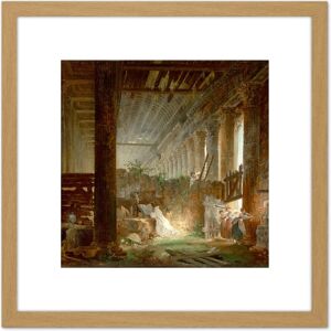 Artery8 Robert Hermit Praying Ruins Roman Temple Painting 8X8 Inch Square Wooden Framed Wall Art Print Picture with Mount in Light Oak Light Oak Artery8 Robert Hermit Praying Ruins Roman Temple Painting 8X8 Inch Square Wooden Framed Wall Art Print Picture with Mount in Light Oak Light Oak
