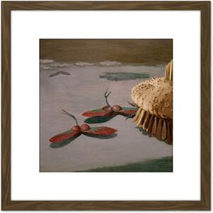 Artery8 Noburu Kitiwaki Airport Abstract Painting 8X8 Inch Square Wooden Framed Wall Art Print Picture with Mount in Brown Brown Artery8 Noburu Kitiwaki Airport Abstract Painting 8X8 Inch Square Wooden Framed Wall Art Print Picture with Mount in Brown Brown