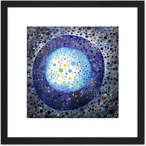 Artery8 Ei-Kyu Dawn Spheres Planet Abstract Painting 8X8 Inch Square Wooden Framed Wall Art Print Picture with Mount in Black Black Artery8 Ei-Kyu Dawn Spheres Planet Abstract Painting 8X8 Inch Square Wooden Framed Wall Art Print Picture with Mount in Black Black