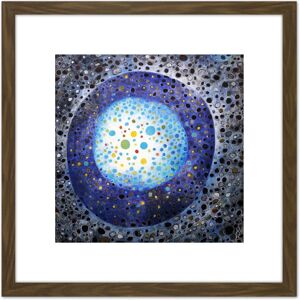 Artery8 Ei-Kyu Dawn Spheres Planet Abstract Painting 8X8 Inch Square Wooden Framed Wall Art Print Picture with Mount in Brown Brown Artery8 Ei-Kyu Dawn Spheres Planet Abstract Painting 8X8 Inch Square Wooden Framed Wall Art Print Picture with Mount in Brown Brown