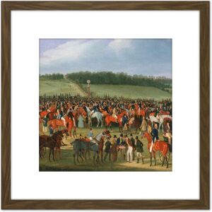 Artery8 Pollard Epsom Races The Betting Post Painting 8X8 Inch Square Wooden Framed Wall Art Print Picture with Mount in Brown Brown Artery8 Pollard Epsom Races The Betting Post Painting 8X8 Inch Square Wooden Framed Wall Art Print Picture with Mount in Brown Brown