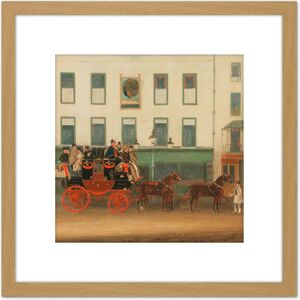 Artery8 Pollard London Manchester Stage Coach Painting 8X8 Inch Square Wooden Framed Wall Art Print Picture with Mount in Light Oak Light Oak Artery8 Pollard London Manchester Stage Coach Painting 8X8 Inch Square Wooden Framed Wall Art Print Picture with Mount in Light Oak Light Oak